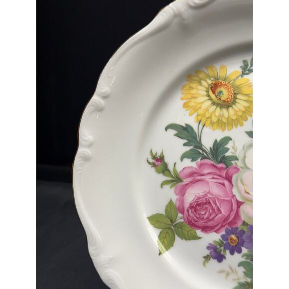 Vintage Gloria Fine Porcelain Bayreuth 10" Dinner Plate – West Germany – Floral - Picture 6 of 11